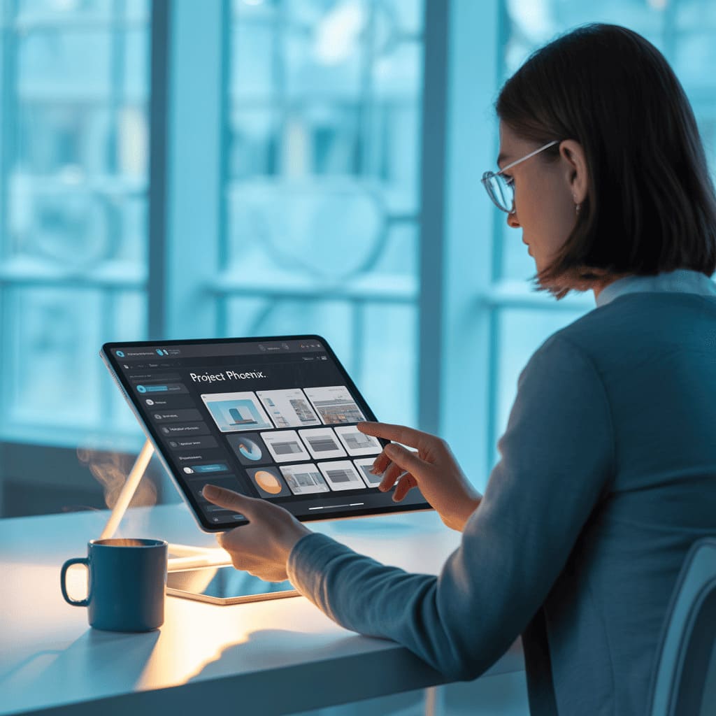 Person using digital tablet