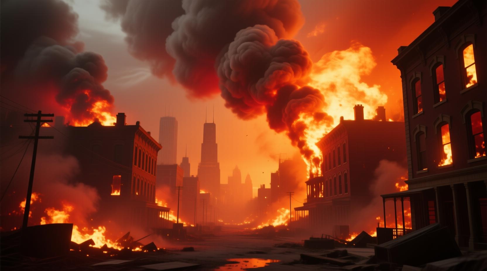 Der große Brand von Chicago im Jahr 1871