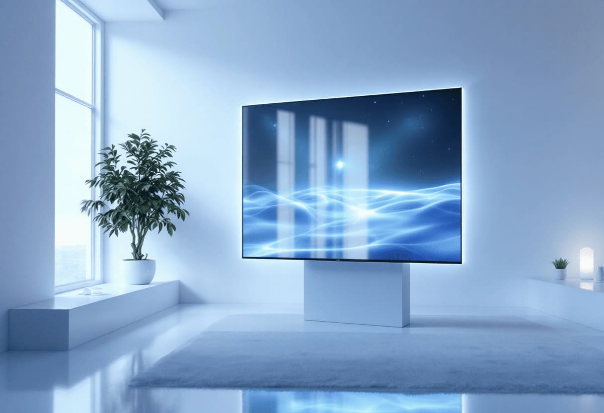 futuristic holographic television display