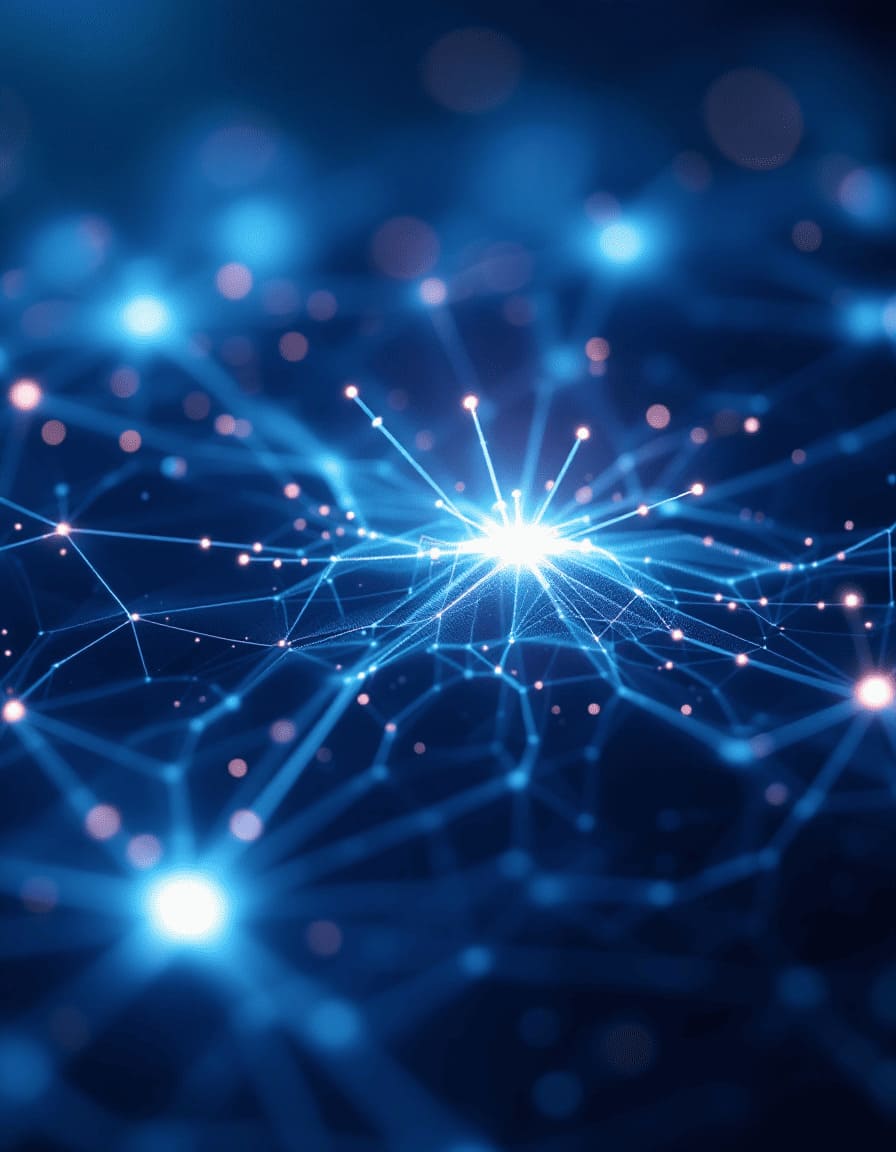 glowing AI neural network