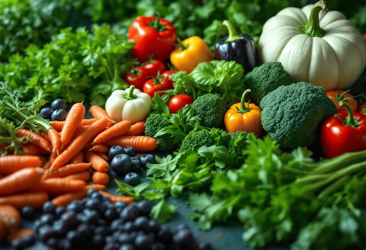 healthy nutrition colorful vegetables arranged artistically