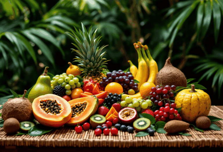 papaya, kiwi, carambola, coconut, passionfruit,