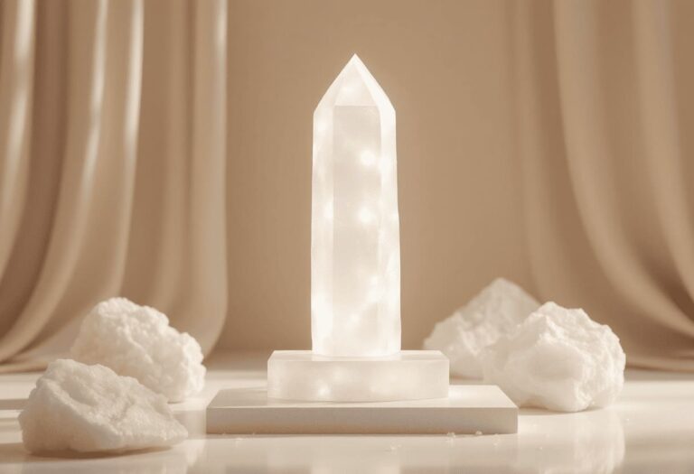 selenite crystal tower white translucent wand