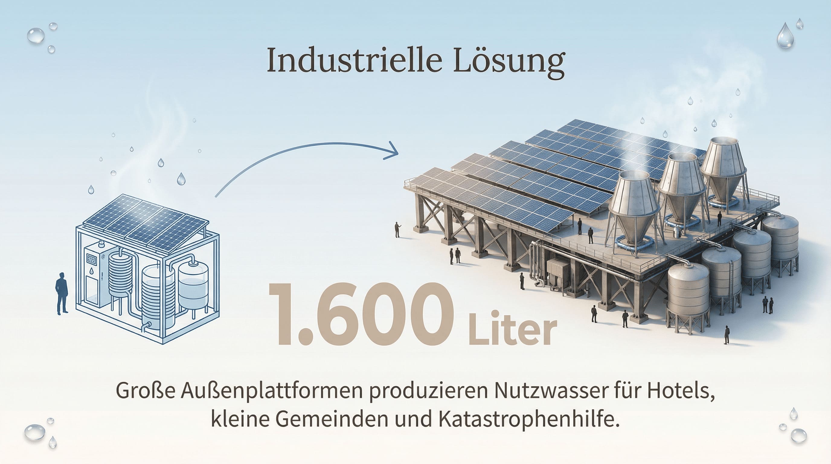 Große Außenplattformen produzieren Nutzwasser für Hotels