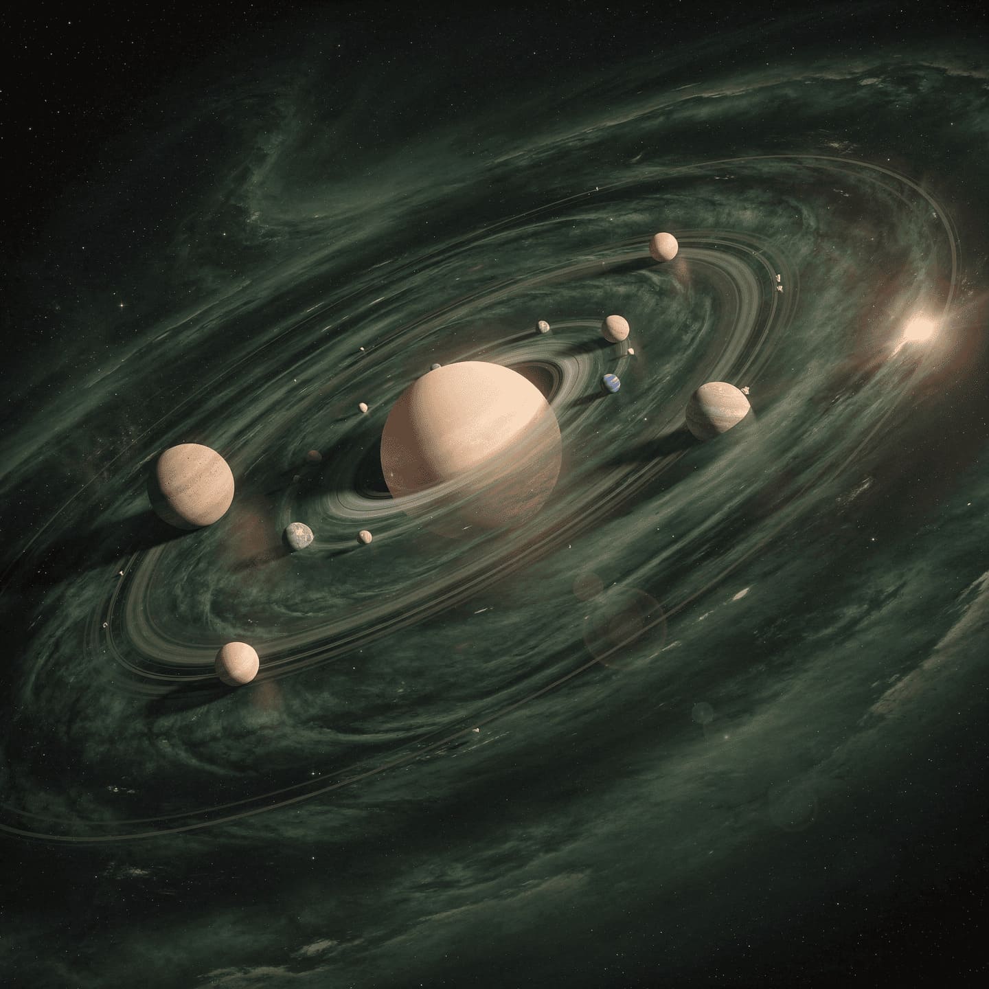 abstract representation of gravitational forces and acceleration in space