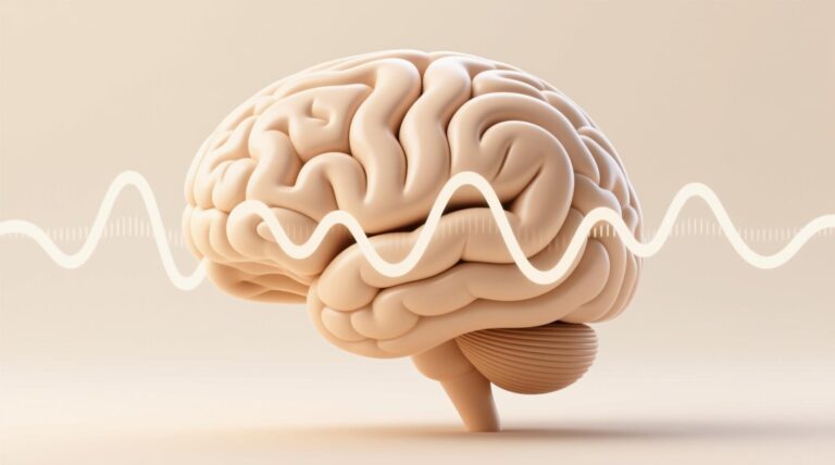 abstract ultrasound waves brain visualization scientific illustration