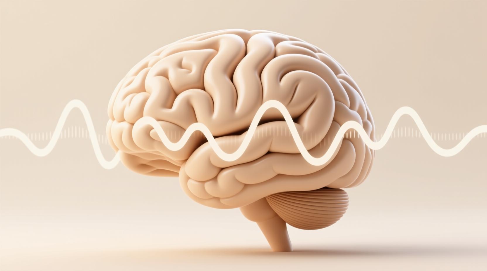 abstract ultrasound waves brain visualization scientific illustration