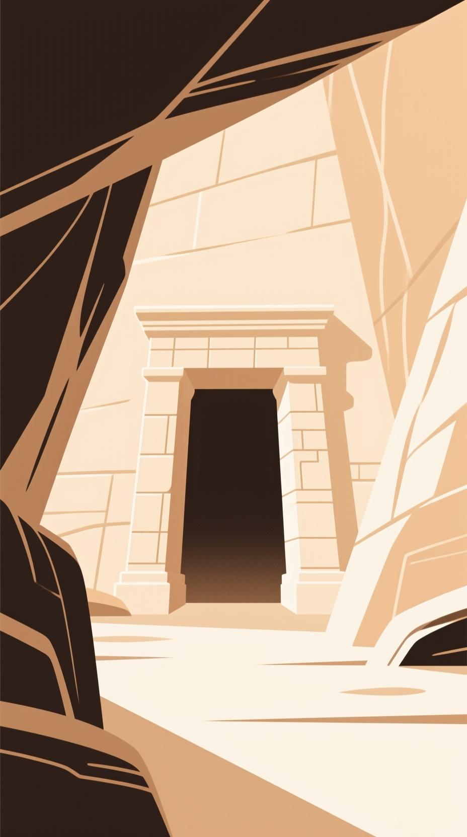 ancient cave entrance in South Africa dramatic lighting