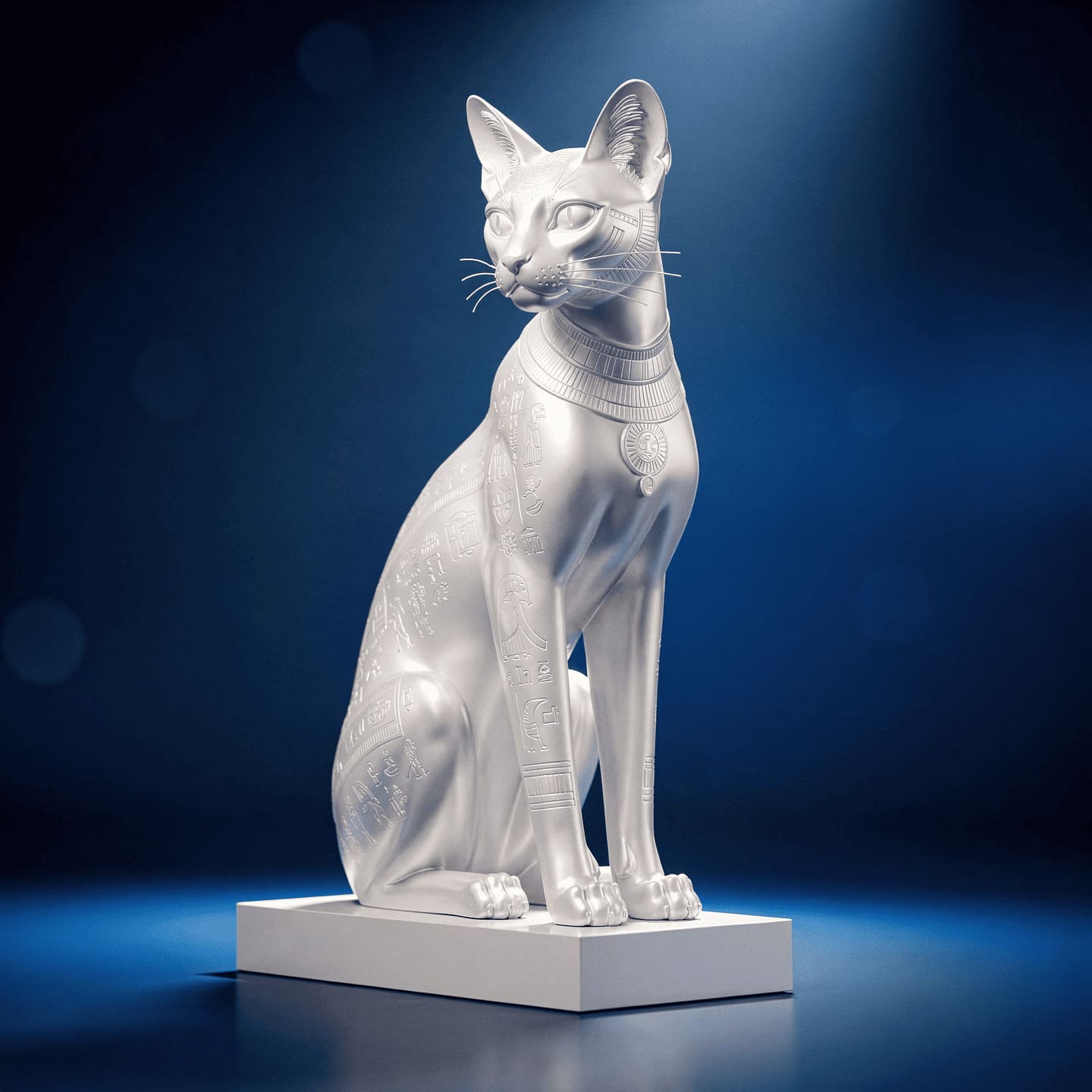 ancient egyptian bastet cat goddess bronze statue elegant