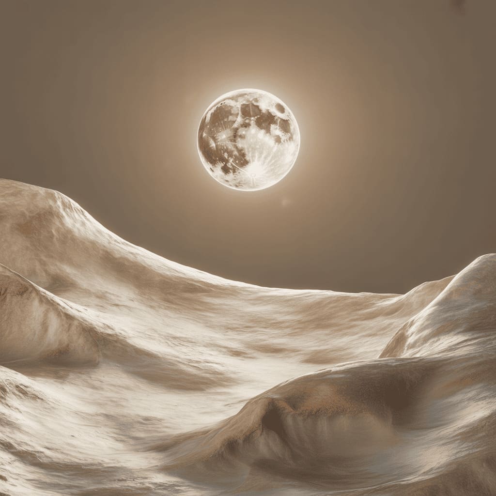 beautiful full moon glowing bright in night sky