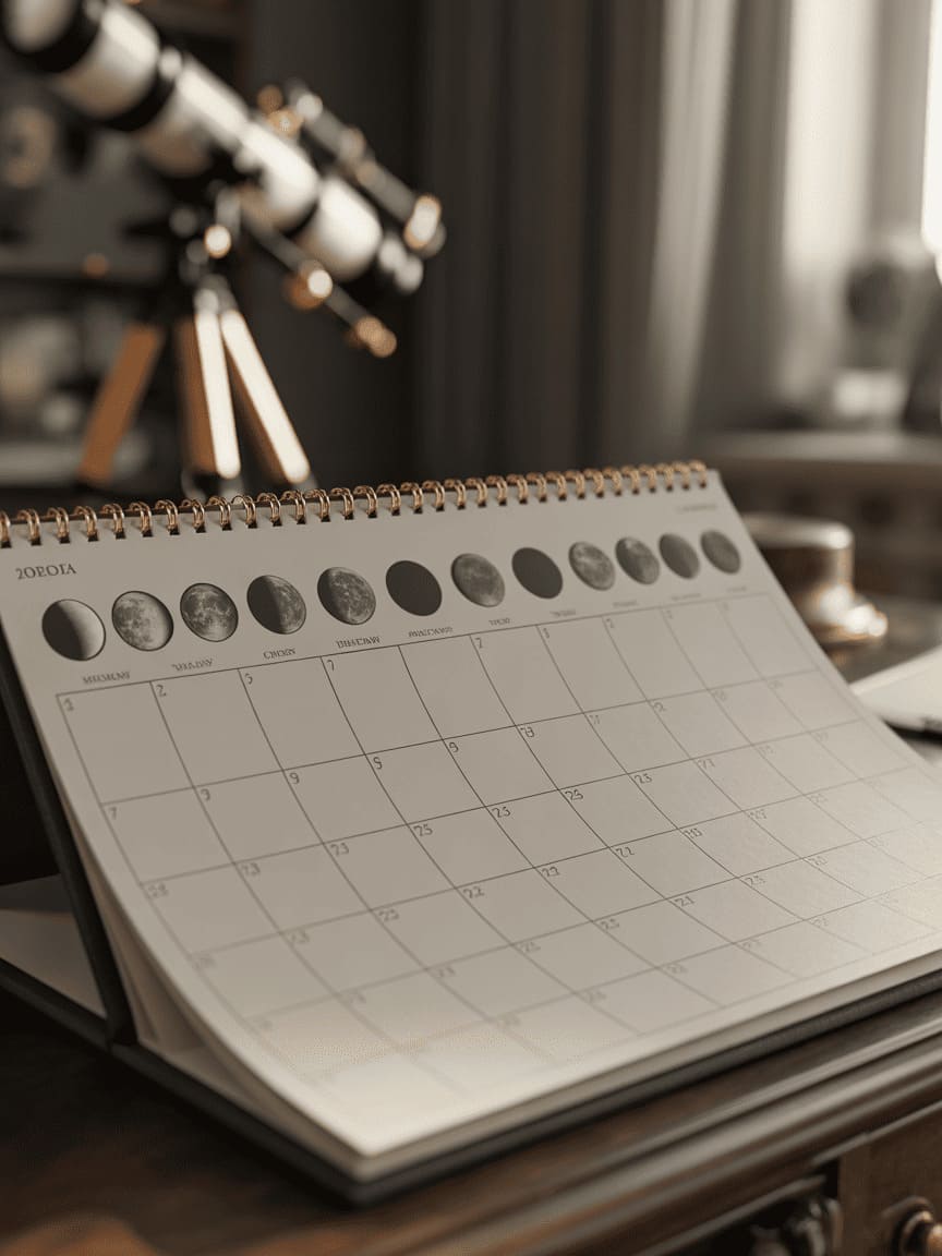 calendar with moon phases stars celestial events