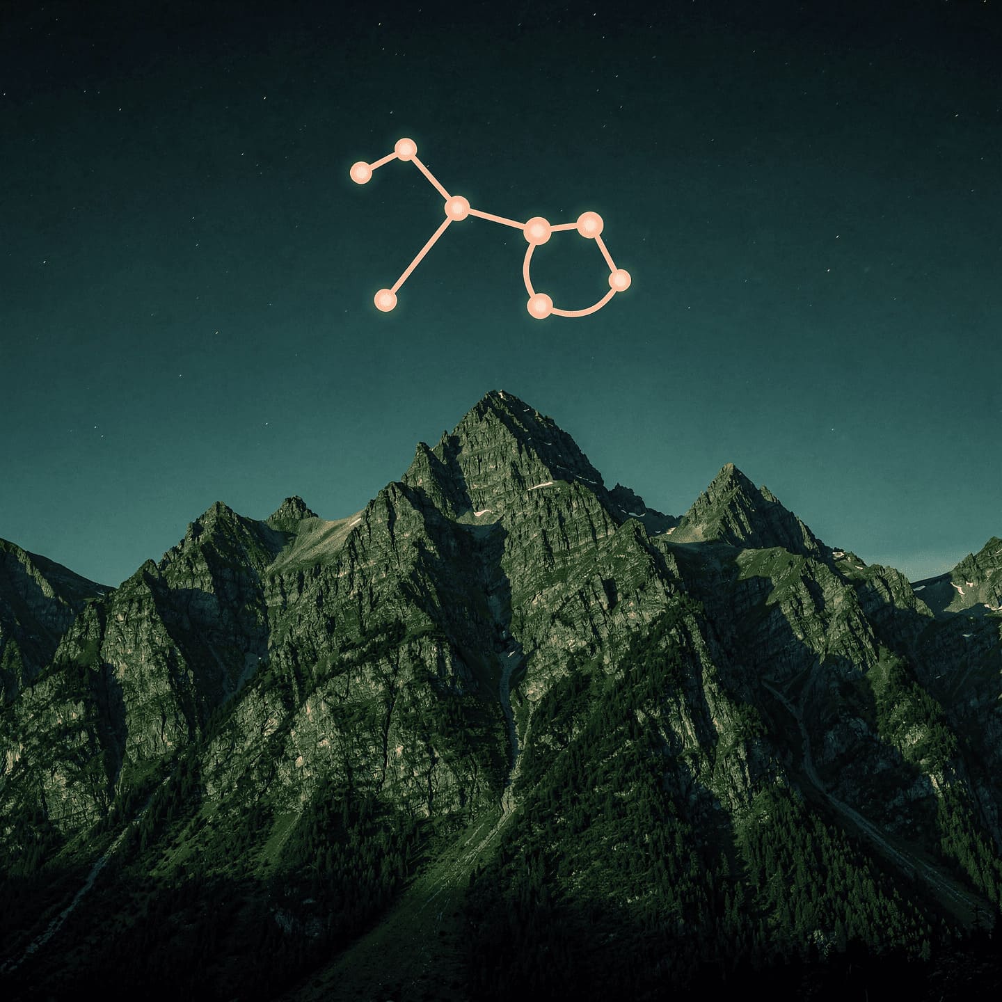 capricorn zodiac constellation symbol mountains