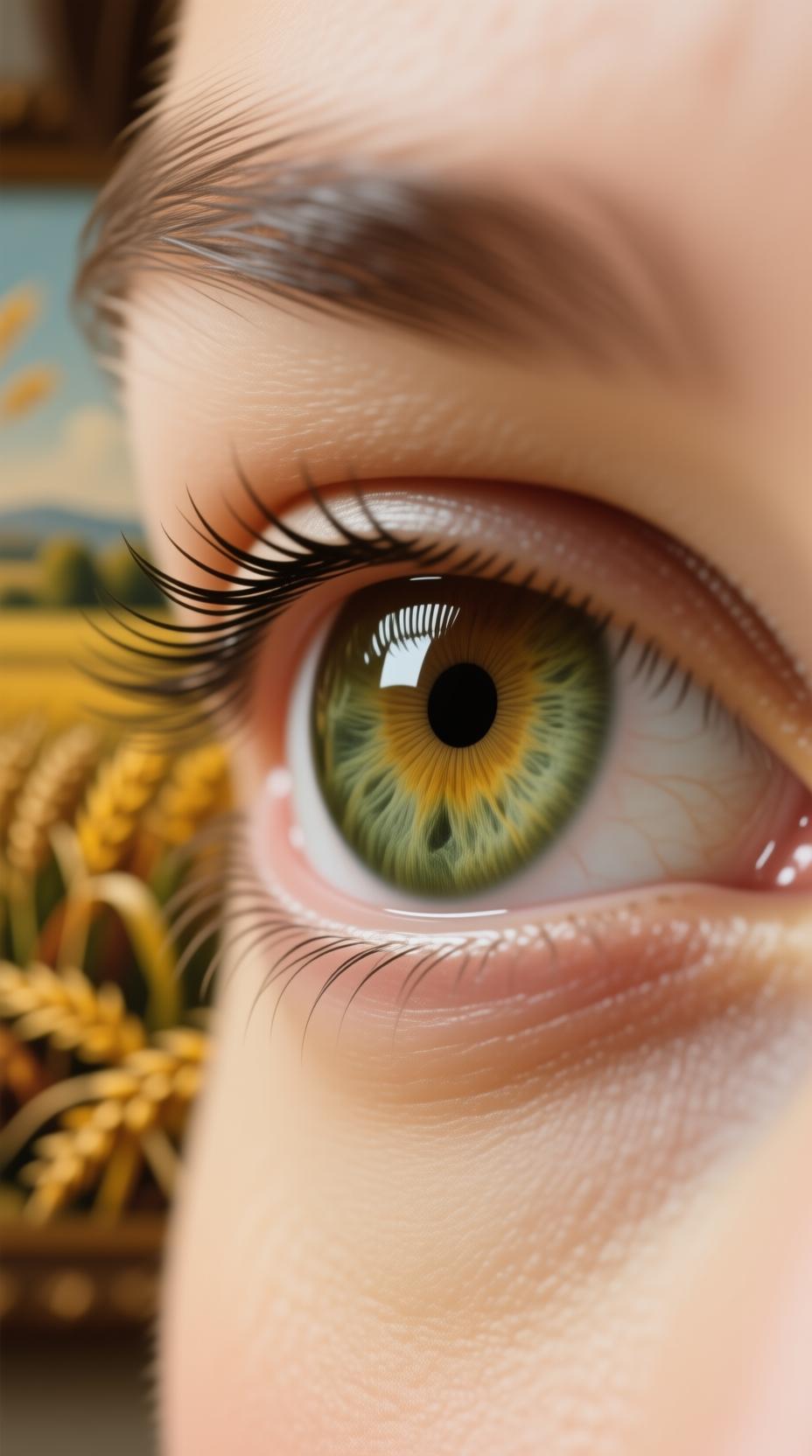 human eye viewing beautiful art close up photo