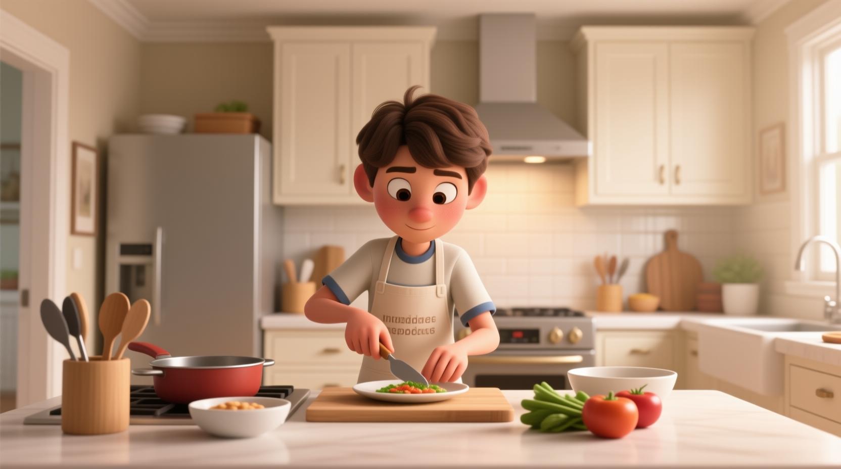 teenager learning independence skills at home