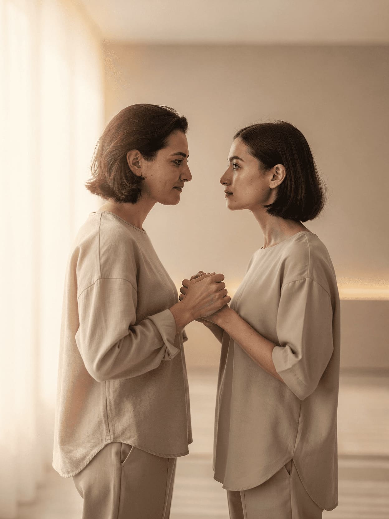 two people in deep connection without barriers