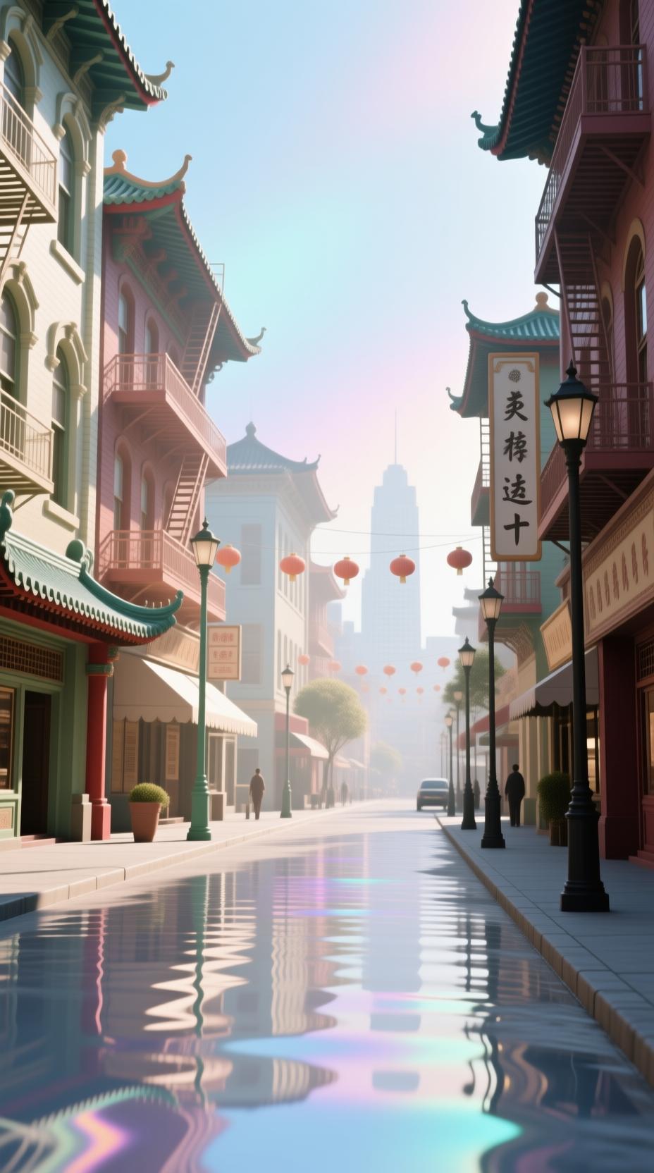 1940s san francisco chinatown street scene vintage photograph