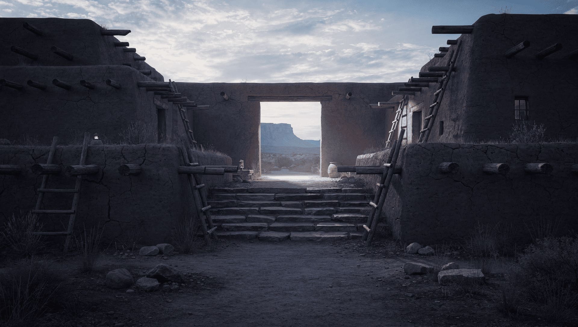 Pueblo indigenous sacred site with northern opening