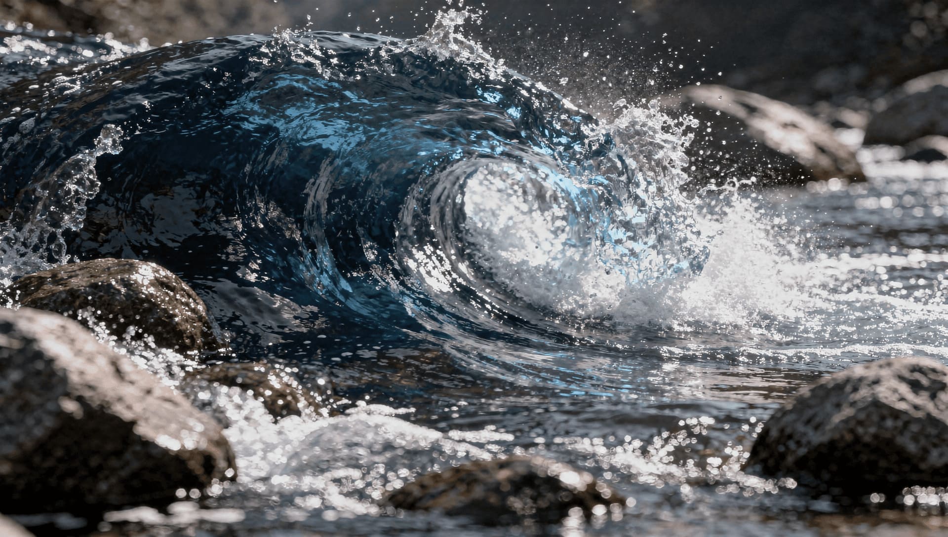 abstract concept of bypassing defenses, flowing around obstacles