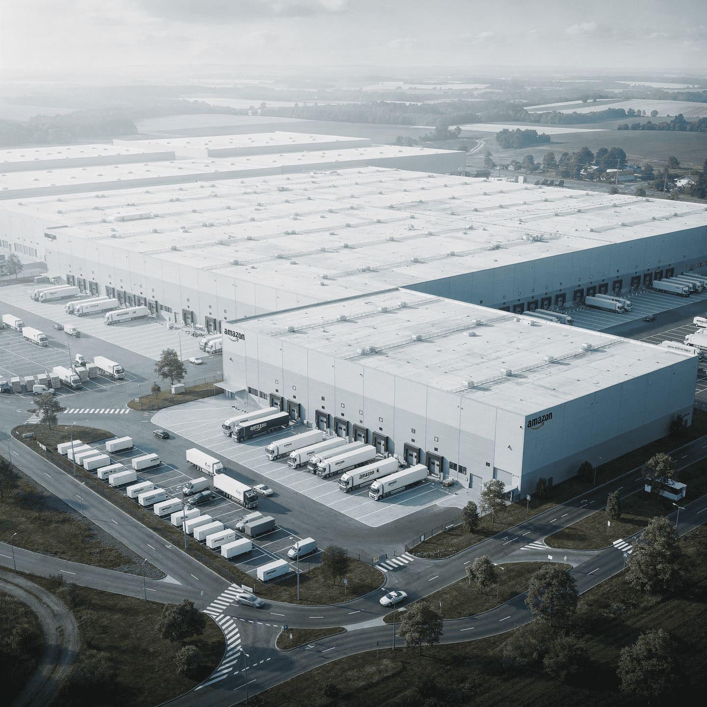 amazon logistics center germany aerial view photography