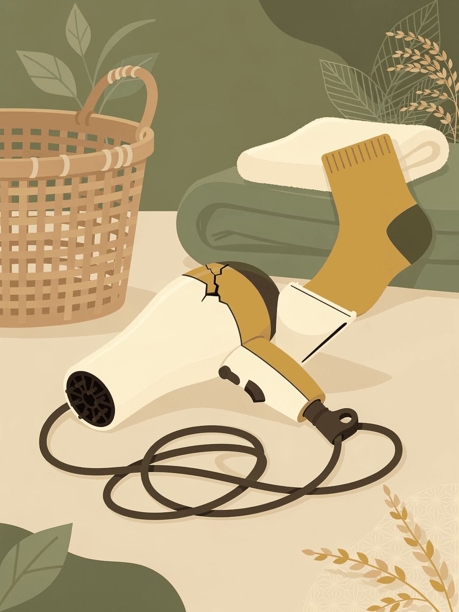 broken hairdryer and missing sock chaos