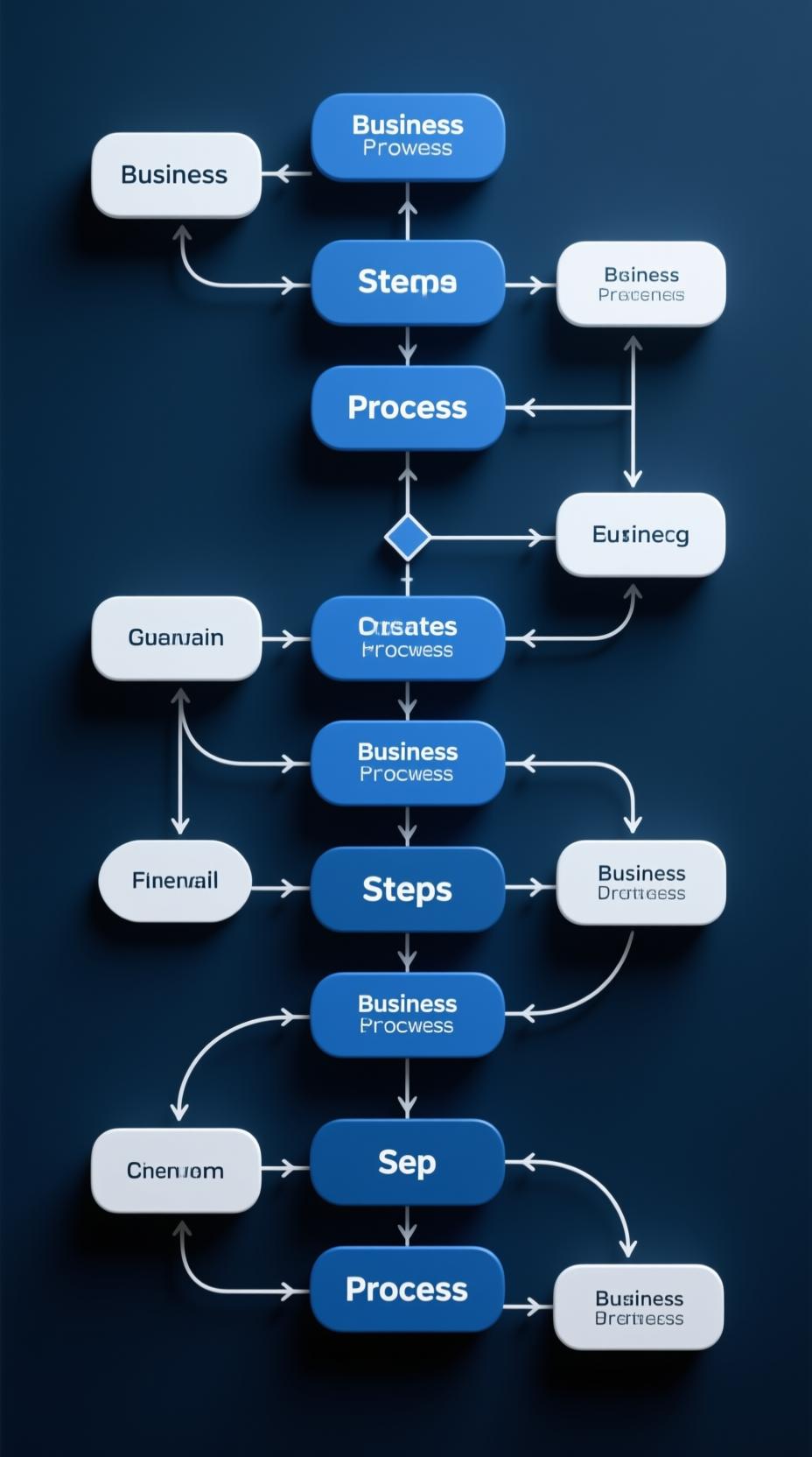 business process flowchart, step-by-step workflow diagram, professional documentation