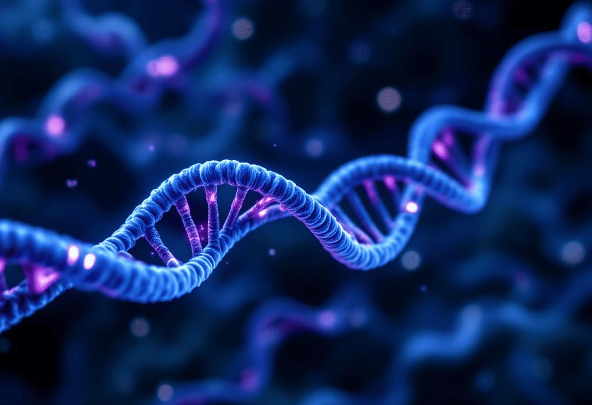 cellular telomeres chromosome ends visualization purple