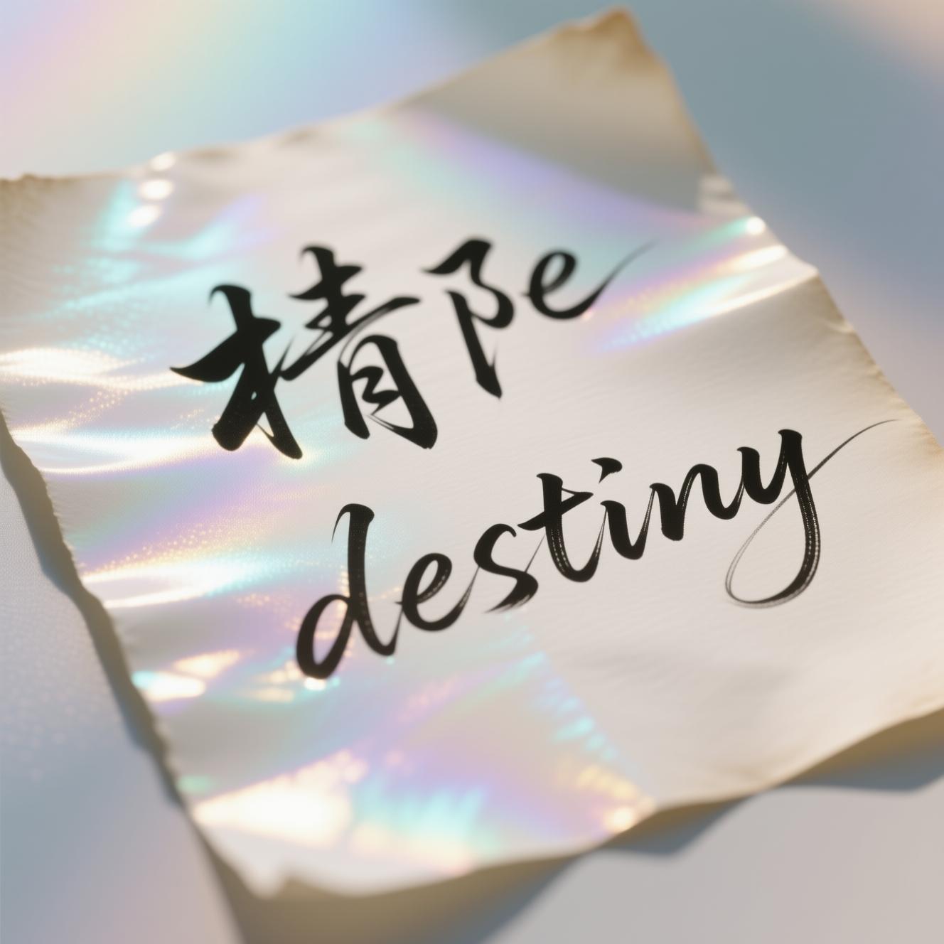 chinese calligraphy symbols hope and destiny on aged paper