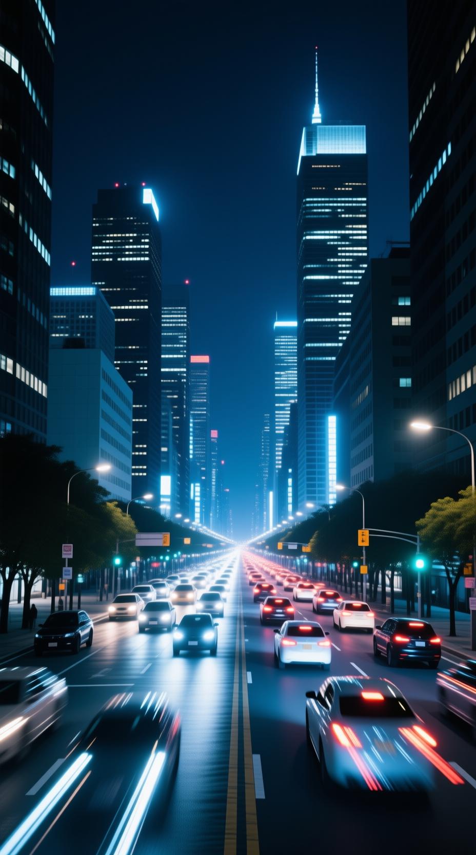 city night timelapse lights traffic movement urban life energy