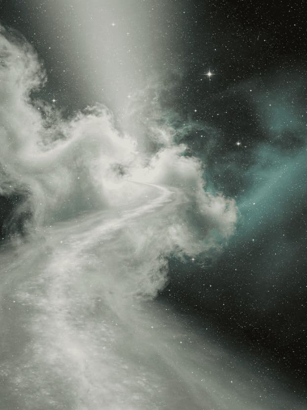 cosmic nebula with stars and ethereal light representing soul evolution in deep space
