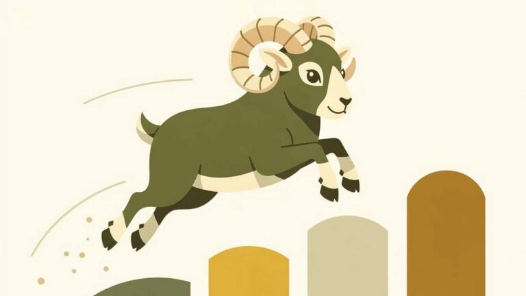 energetic ram jumping over obstacles cartoon