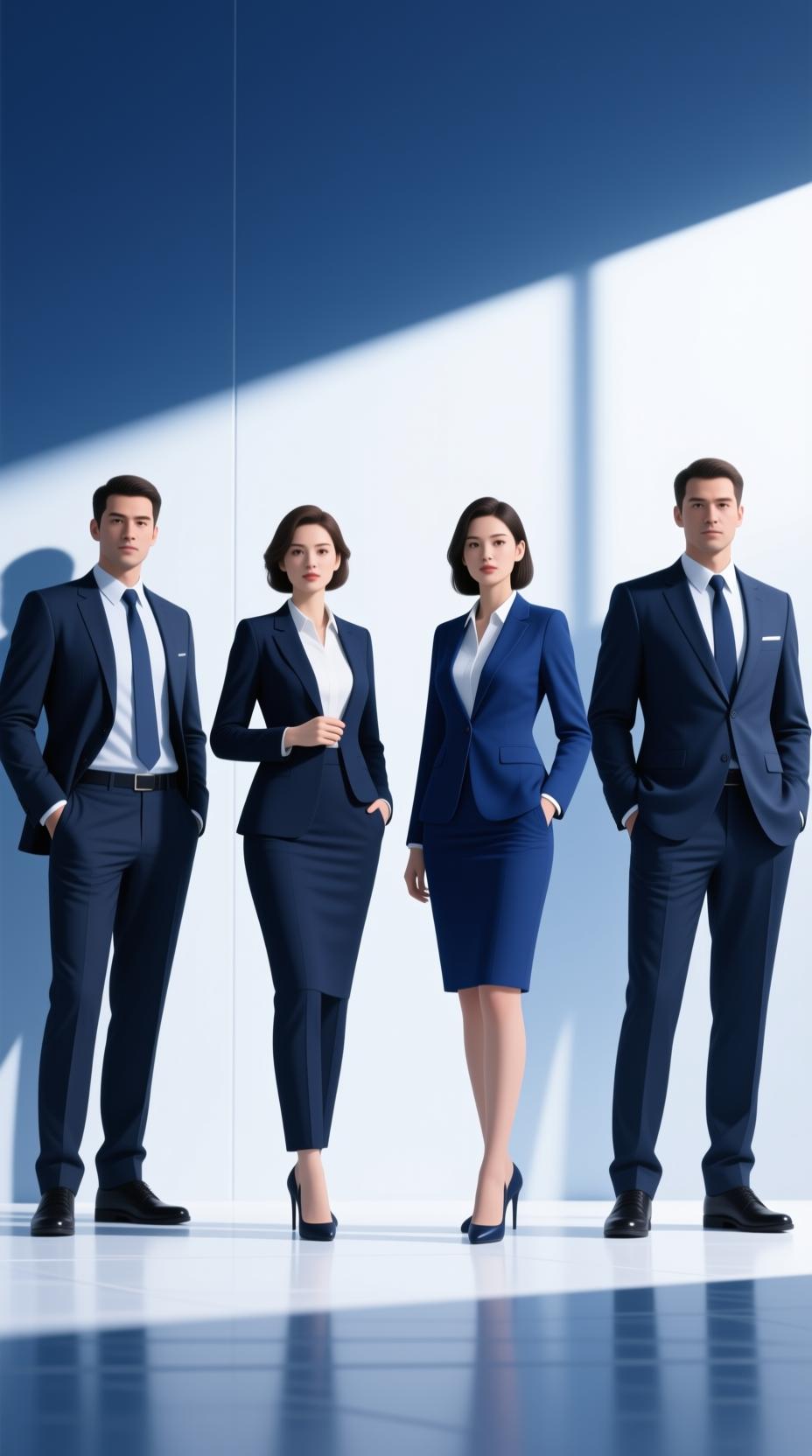 four different personality types illustrated as business people