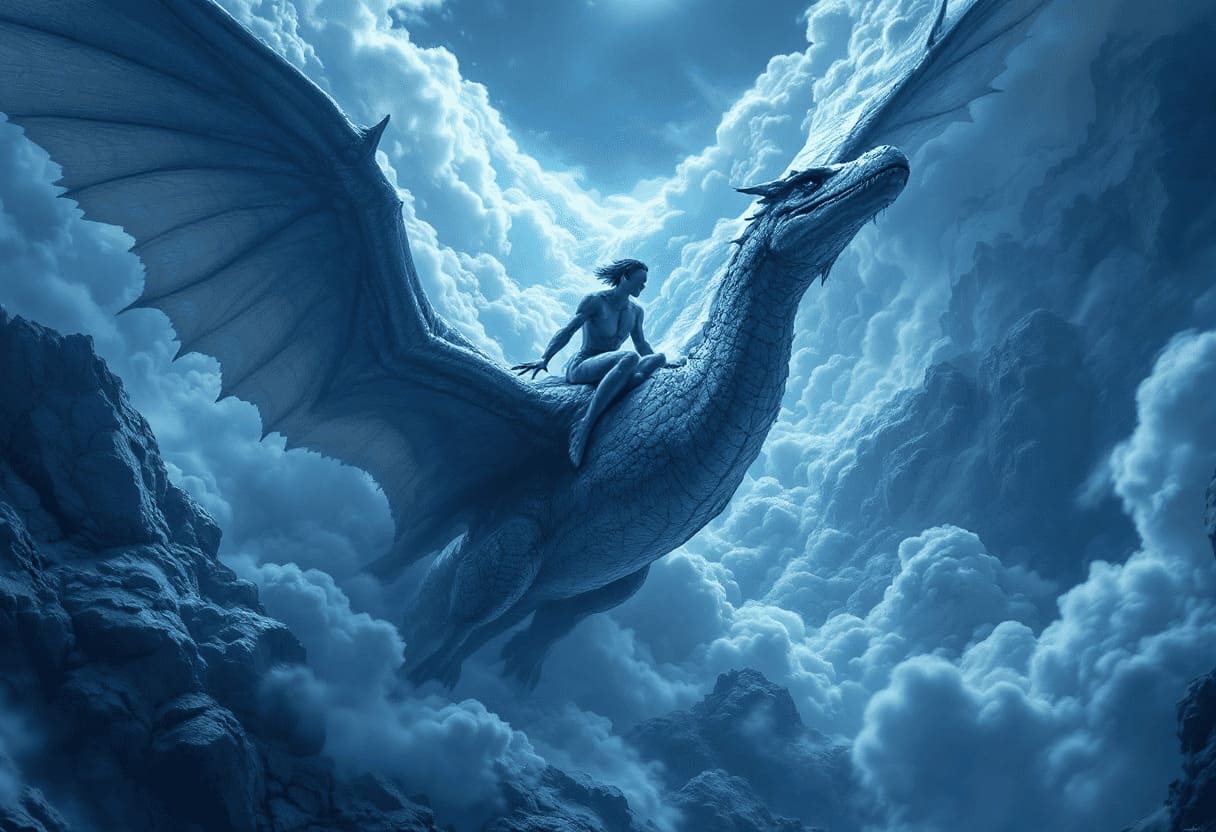 humanoid figure riding pterodactyl ancient stone carving