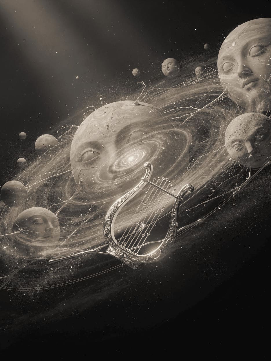 living universe with soul, cosmic organism with celestial bodies as living beings