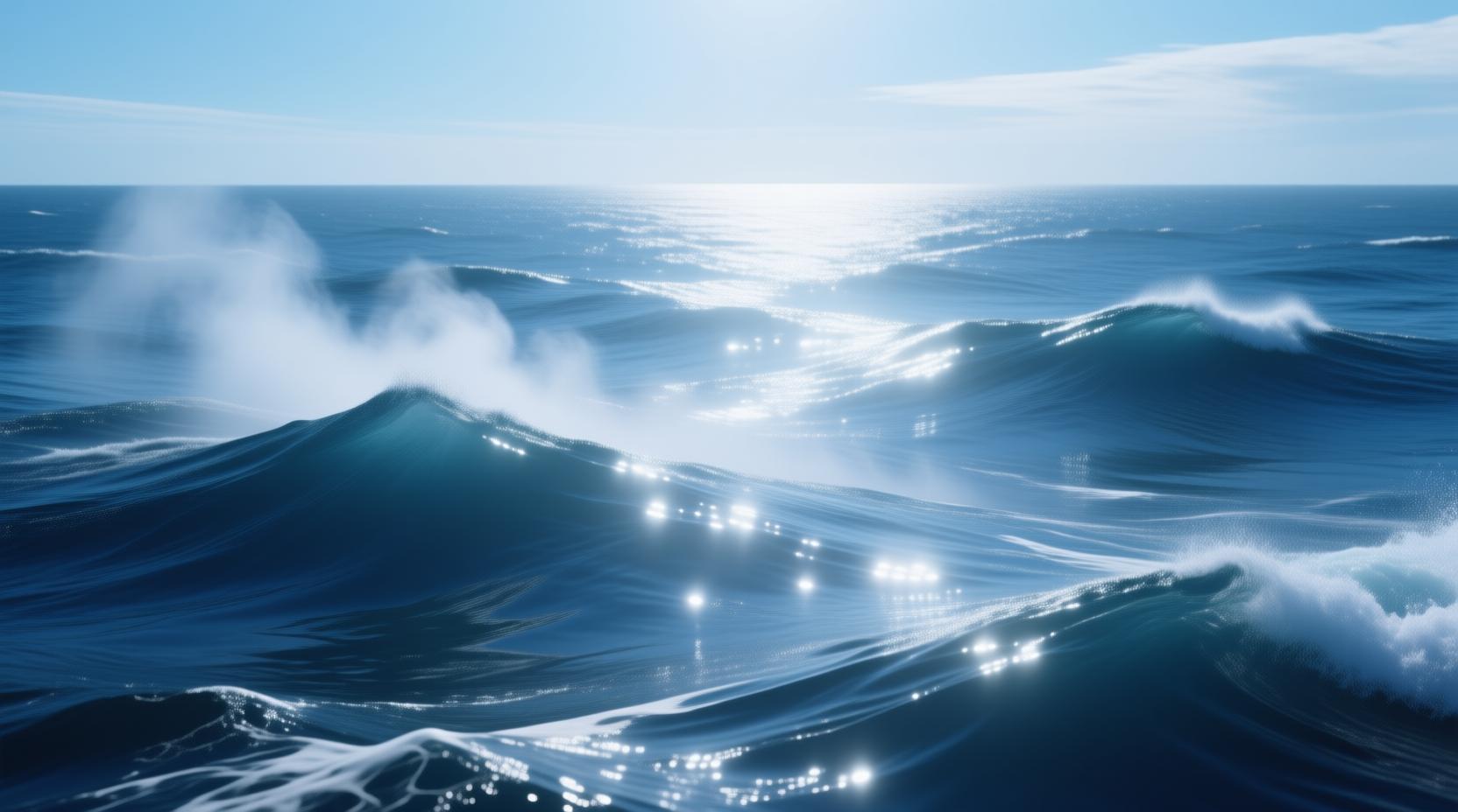 ocean water evaporation sunlight beautiful seascape