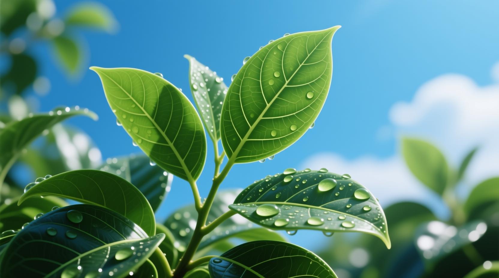 plant transpiration leaves water droplets nature