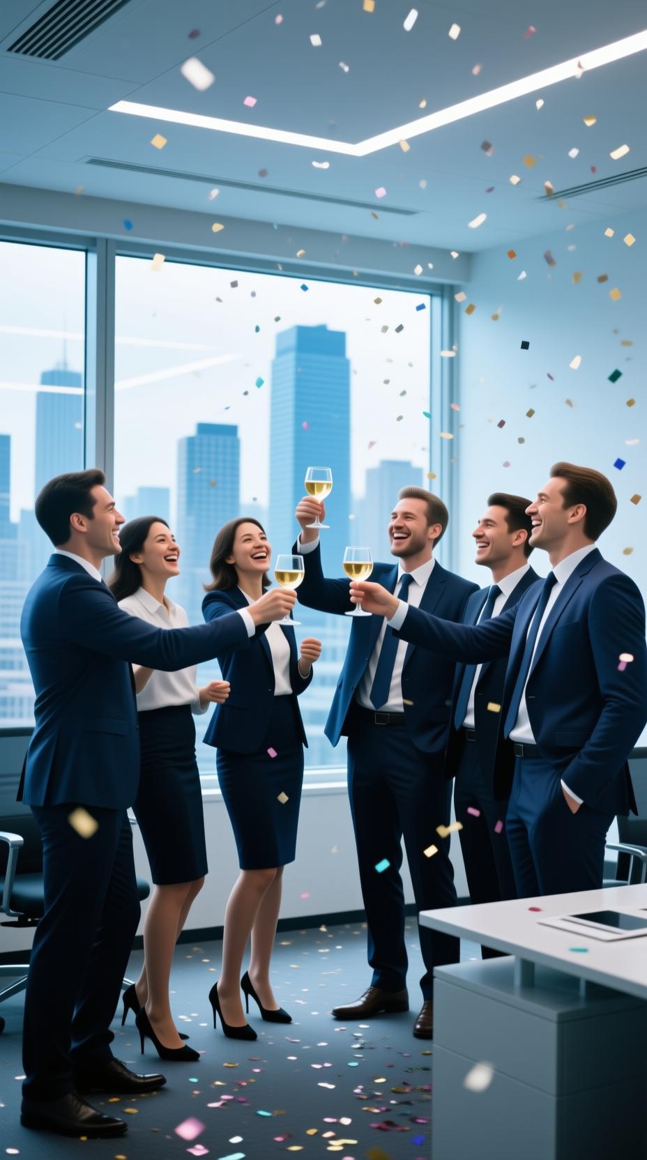 successful business team celebrating achievement together