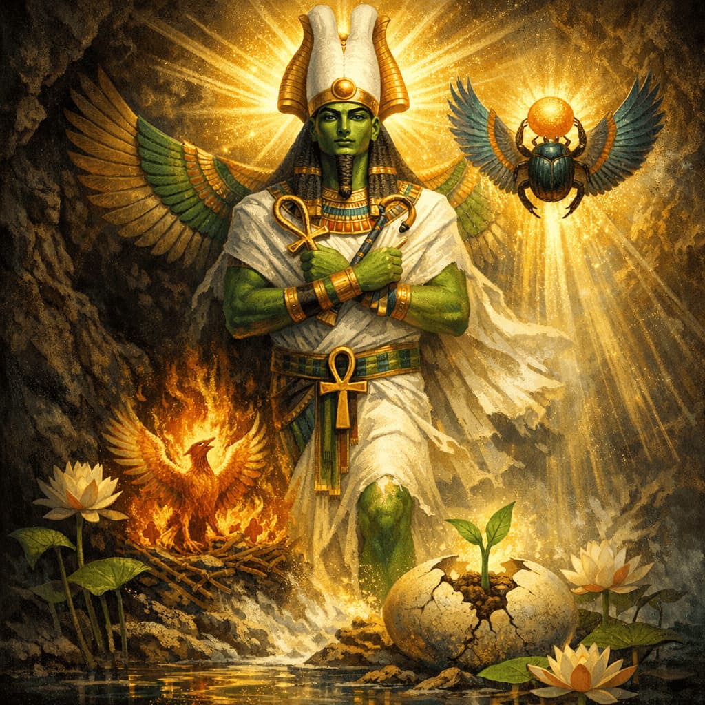 An illustrated figure emerging from darkness into light, embodying renewal and inner strength