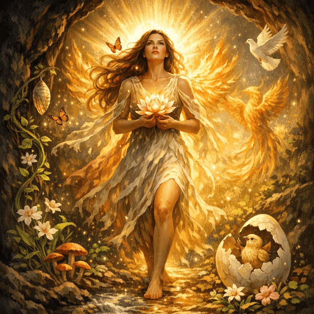 An illustrated figure embodying wisdom and compassion