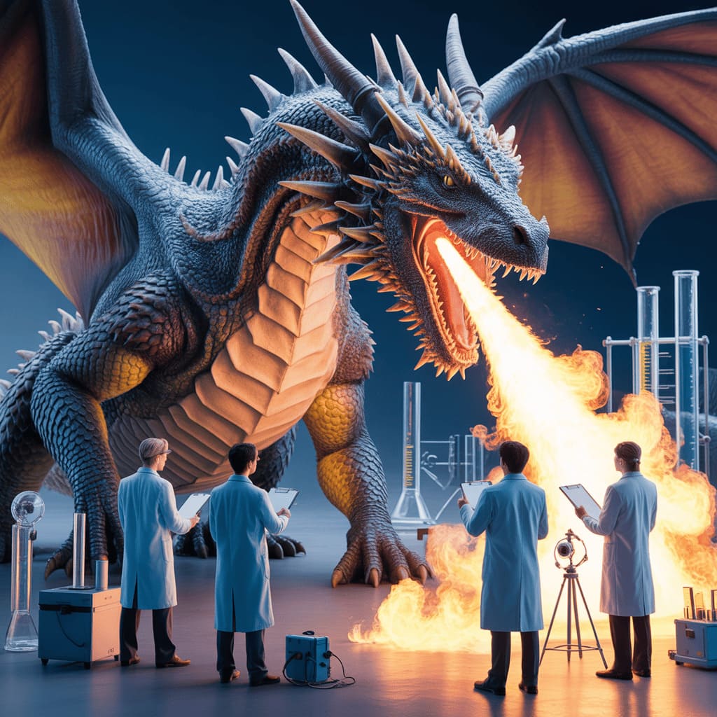 dragon breathing fire examined by scientists