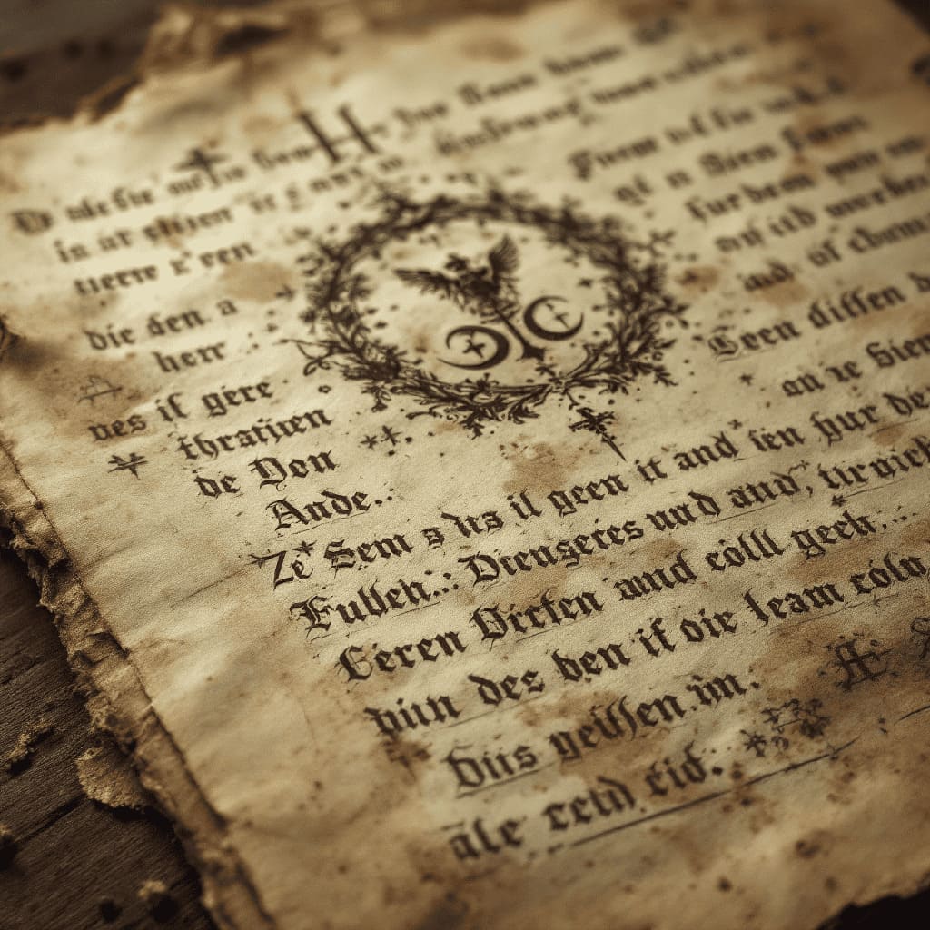 handwritten old German manuscript with symbols and text