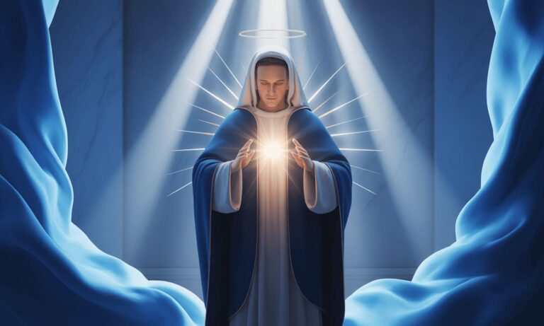 saint miracle healing religious icon glow sacred light